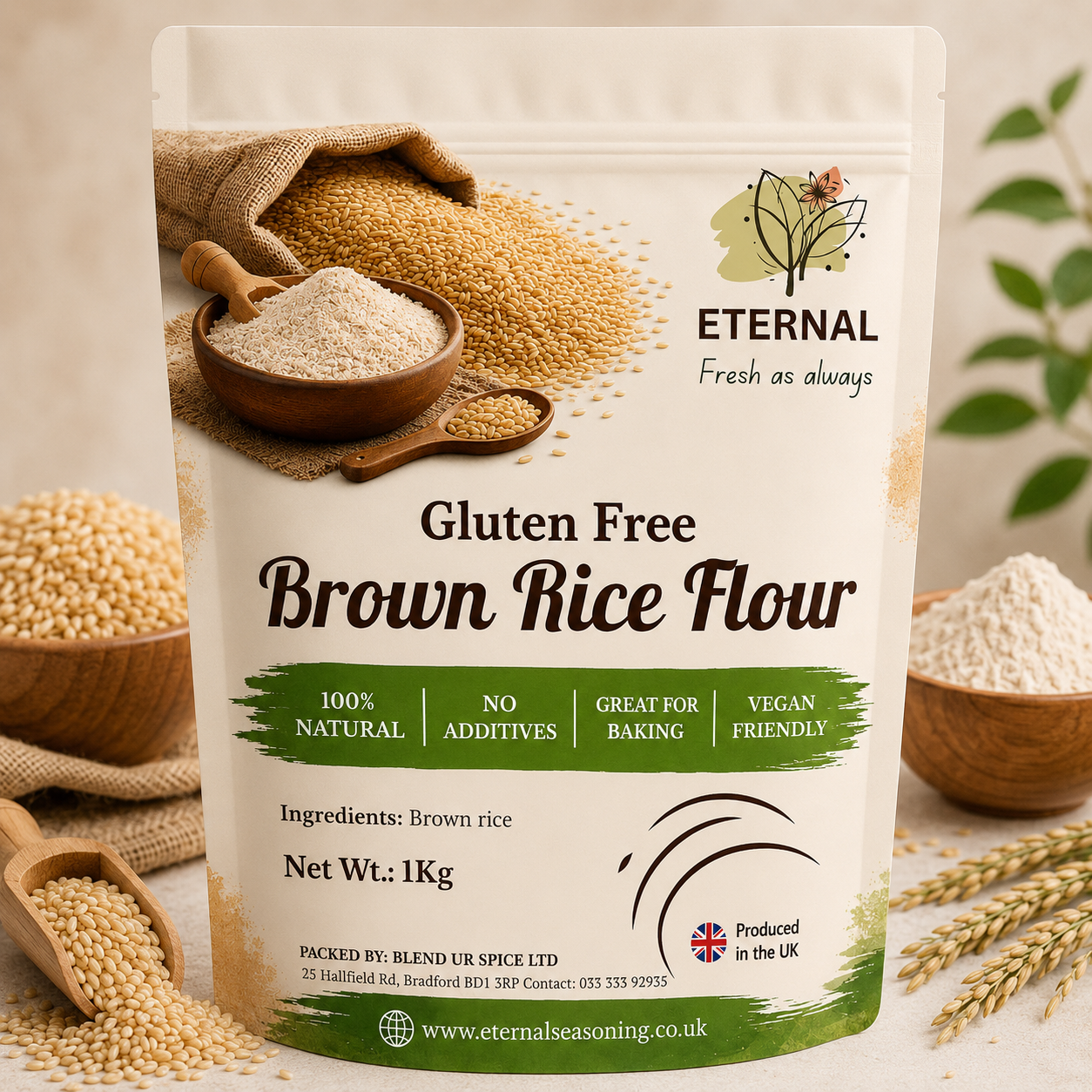 Glutenfree brown rice flour