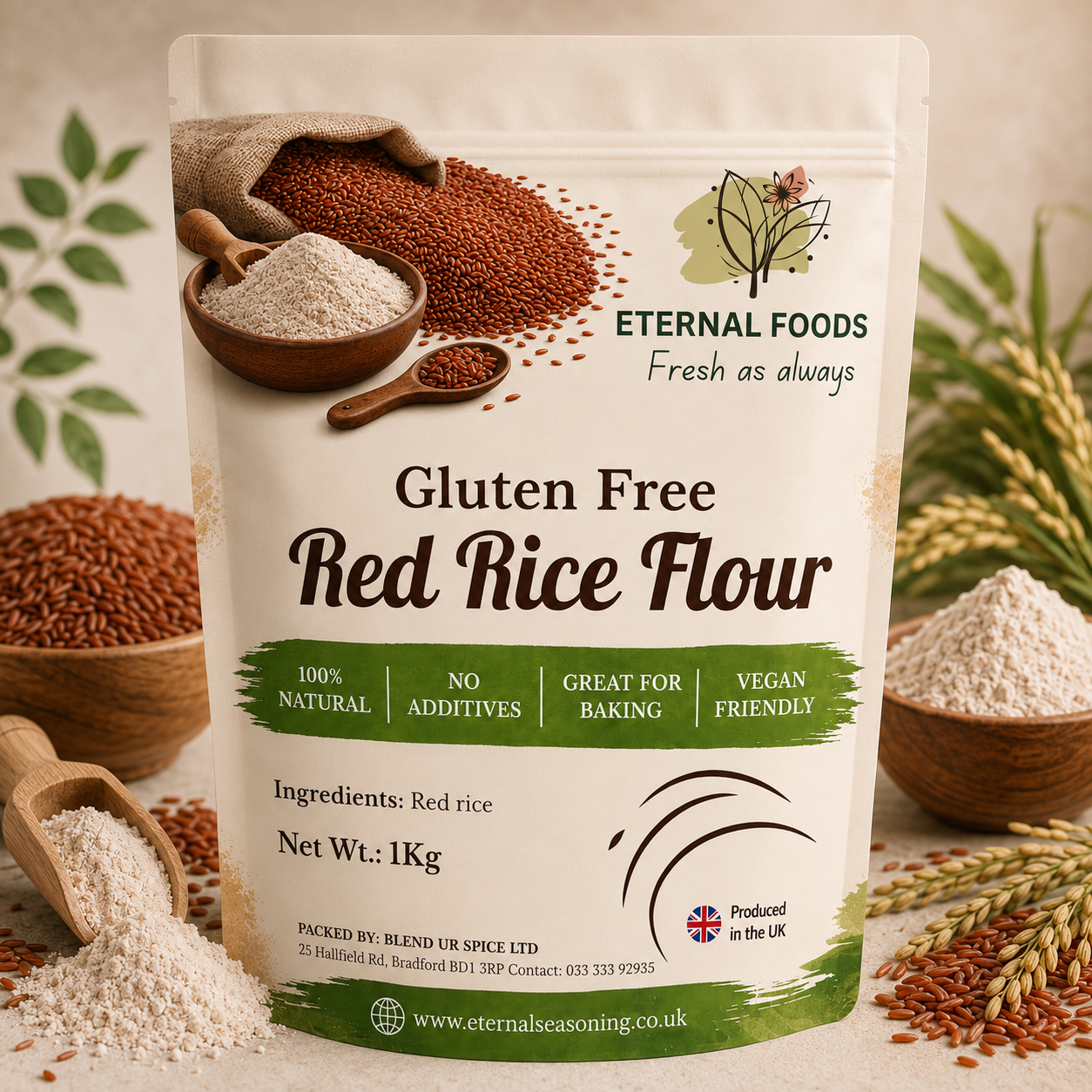 Glutenfree red rice flour
