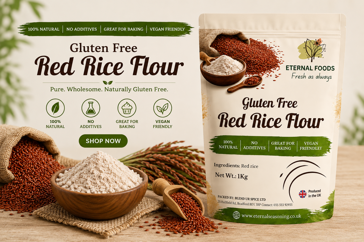 Glutenfree red rice flour